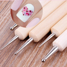 5 Pcs Dual Heads Wooden Dotting Pen Marbleizing Tool Nail Art Dot Dotting Tools for Nail Art Design  Rhinestone Picker 2024 - buy cheap