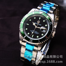 Роскошные мужские часы бренда Hk Crown вращающийся Безель GMT Сапфировая Дата Золото Стальной спортивный синий циферблат Кварцевые военные часы Reloj Hombre 2024 - купить недорого