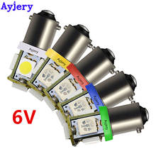 AYJERY 6V 6.3V Super Bright 10pcs BA9S 5050 5 SMD Car LED Light Interior Bulbs White Blue Red Yellow Reverse Light Reading Lamps 2024 - buy cheap