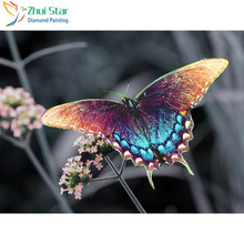 Zhui-pintura con diamantes cuadrados, punto de cruz, mariposa de colores, bordado, Mosaico, Decoración 2024 - compra barato