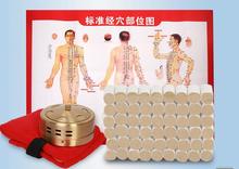 Caja de moxibustión de cobre de alta calidad, juego de masaje con acupuntura, rollo de moxibustión de moxa, 54 Uds. 2024 - compra barato