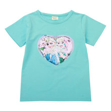Детская одежда Принцессы Диснея Детская футболка с принтом «Холодное сердце» и «Эльза» летняя хлопковая футболка с короткими рукавами для маленьких девочек 2024 - купить недорого