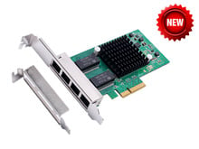 Tarjeta controladora Ethernet Gigabit pci-express X4, 4 puertos, Chipset Intel I350-AM4, compatible con soporte de perfil bajo, PCIE a 10/100/1000Mbp 2024 - compra barato