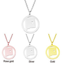 2019 new hot-selling stainless steel jewelry American map necklace New Mexico pendant can be Color to map female jewelry 2024 - buy cheap