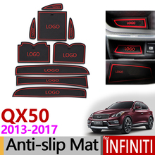 Anti-Slip Gate Slot Mat Rubber Coaster for Infiniti QX50 J50 2013 2014 2015 2016 2017 Accessories Car Stickers 9Pcs Red Luxury 2024 - buy cheap