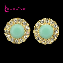 Kayshine Round Stud Earrings For Women Created Luxury Design Earrings Vintage Rhinestone Ear 2024 - buy cheap