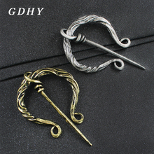 GDHY Nordic Viking Gold Silver Brooch Penannular Twisted Screws Clasp Brooch Enamel Pins Scarf Cloak Coat Pirate Jewelry Gifts 2024 - buy cheap