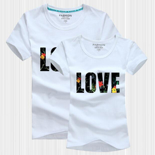 Love Letter Print T-Shirt Women Men Tops Couple Clothes 2018 Summer Casual O-Neck Lovers Tee Shirt Femme Camisetas Mujer custom 2024 - buy cheap