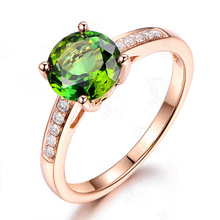 Anillos Ociki CZ de cristal verde, Color oro rosa, anillo de boda para fiestas, joyería para mujeres y niñas, regalo, venta al por mayor 2024 - compra barato