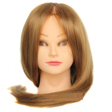 20" Golden Hair Mannequin Head Hair Hairdressing Doll Heads Training Manikin Synthetic Hair Manikin Cosmetology Hot Sale 2024 - buy cheap