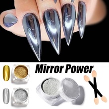 Зеркальный блеск для ногтей, Хромовый пигмент, лазерная голографическая серебряная пудра, блеск для ногтей, украшения для дизайна ногтей, инструмент для маникюра 2024 - купить недорого