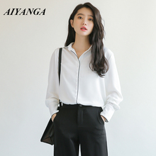 Autumn White Red Blouse Women Office Career Shirts Tops 2018 Fashion Striped Spliced Casual Long Sleeve Blouses Femme Blusa 2024 - buy cheap