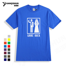 Fun T-Shirt Game Over Wedding Marriage Humor Bachelor Party Men's Printed Top Quality Cotton T-shirt High Quality 16 Colors Tees 2024 - buy cheap