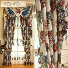 European embroidery luxury 4D jacquard Curtain for the  living room bedroom shade French Window luxury Villa  Window Curtains 2024 - buy cheap