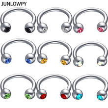 JUNLOWPY Mix 10 Colors 100pcs Piercing Nose Ring 16G Helix Piercing Lip Eyebrow Bar Body Jewelry Tragus Hoop Sexy Earring Women 2024 - buy cheap
