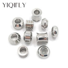 YIQIFLY Freee Shipping 20pc Stainless Steel Big Hole Beads and Stopper Beads Fit European Pandora Charms Bracelet DIY Not Fade 2024 - buy cheap