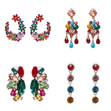 JURAN Women Drop Earrings Colorful Shiny Brand Design Luxury Starburst Pendant Crystal Charm Statement Earrings Jewelry Gifts 2024 - buy cheap