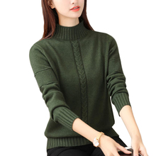 Fashion Knitted Sweater Women Autumn Winter Tops Half Turtleneck Jumpers Ladies Sweaters Loose Pullover Bottoming Shirt Female 2024 - buy cheap