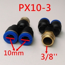 5 unids/lote conexión neumática de aire O.D 10mm 3/8 ''forma Y conector de montaje rápido PX 10-3 2024 - compra barato