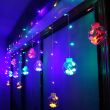 138LED transparent big ball crystal wish ball curtain light wedding Christmas decoration lantern string light 2024 - buy cheap