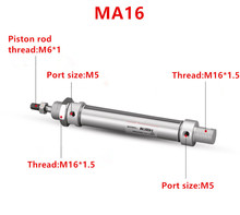 Freeshipping Stainless Steel Pneumatic cylinder with magnet MA16 bore 16mm stroke 25-500mm double acting Single Rod Air Cylinder 2024 - buy cheap