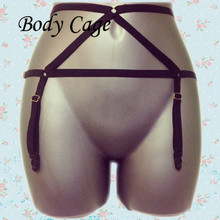 Cuerpo jaula 1pc señoras calcetas para mujer conjunto de lencería Sexy parte superior muslo alto Medias Lencería bondage Liga cinturón de la ropa interior 2024 - compra barato