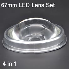 Lente côncava de projetor de vidro óptico 67mm 80-120 deg, lente com refletor e anel de fixação para 20w, 30w, 50w, 100w, luz de chip de led de alta potência 2024 - compre barato