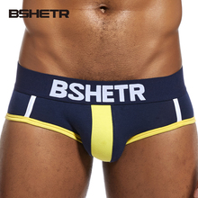 BSHETR Brand Underwear Men Soft Briefs Cotton Male Panties Slip Cueca 4 Color New Design Gay Underpants homewear Man Pants 2024 - buy cheap