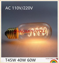 YON T45 LED vintage edison bulb Retro lamp E27 incandescent bulb 40w 60w filament lamp 110v 220v lights lampada for home decor 2024 - buy cheap