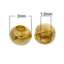 Doreen Box-1000 Uds., espaciadores de bolas lisas de color dorado, cuentas de 3mm de diámetro (B01091) 2024 - compra barato