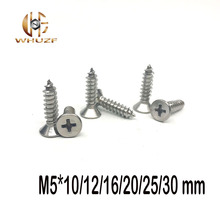 M5*10/12/16/20/25/30 mm 304 Stainless steel self-tapping screws  cross countersunk head tapping screw flat head screw 2024 - buy cheap