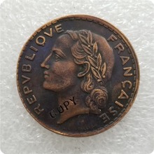 1947 Francia 5 francos moneda de cobre copia monedas conmemorativas-monedas réplica medalla colección de monedas 2024 - compra barato