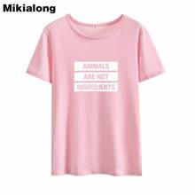 Mikialong Basic Vegan T shirt Women 2018 Summer Tee Shirt Femme Harajuku Tshirt Women Cotton Women's T shirts Casual T-shirts 2024 - buy cheap