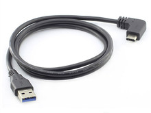Cable de alimentación de transferencia de datos, doble flexión USB 3,1 tipo C A USB 3,0 tipo A para teléfono Samsung Android, negro, 1M 2024 - compra barato