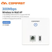 Comfast CF-E536N Wireless Access Point,300Mbps Indoor Wall WiFi AP,  RJ45+ USB Client wall AP, IEEE 802.11n/g/b PoE,PPTP, L2TP 2024 - buy cheap