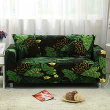Черное и зеленое покрытие для дивана, чехлы для дивана с принтом, растягивающиеся Чехлы для мебели, секционные диванные чехлы, модные домашние чехлы 2024 - купить недорого