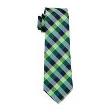 DH-406 Мужской Шелковый галстук, зеленый клетчатый галстук с вырезом, 100% шелковые жаккардовые галстуки для мужчин, деловые, для свадебной вечеринки, бесплатная доставка 2024 - купить недорого