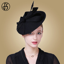 Sombreros Fedora de lana elegante para mujer, tocado de boda, rojo, azul, Pillbox, Formal, iglesia, Derby 2024 - compra barato