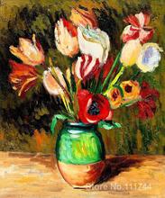 Pierre Auguste Renoir paintings of Tulips in a Vase modern impressionism art High quality Hand painted 2024 - buy cheap