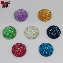 Micui 100pcs 16mm AB Color Stick On rhinestone buttons Shiny Round Resin rhinestone Crystals Flat back Stones Strass DIY ZZ188 2024 - buy cheap