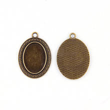 Fit 18x25mm Oval Antique Bronze Pendants Setting Cabochon Cameo Base Tray Bezel Blank DIY Jewelry  Findings 2024 - buy cheap