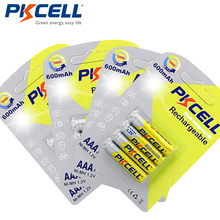 16Pcs/4cards*PKCELL NIMH AAA Battery 600mAh 1.2V 3A AAA Ni-MH Rechargeable Batteries Over 1000times Cycles 2024 - buy cheap