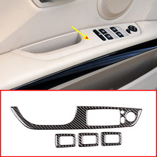 4pcs Real Carbon Fiber Car Window Lift Button Frame Trim Stickers For BMW 3 Series E90 2005-2012 Left Hand Drive Accessoires 2024 - buy cheap