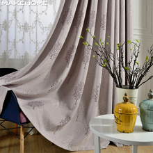 Blackout Window Curtains for Bedroom Living Room Faxu Linen European Jacquard Plant Curtains for Bedroom Kitchen Drapes 2024 - buy cheap