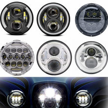 Motorbike Accessories 7" Turn Signal DRL Angel Eye Headlamp for Softail Touring moto Adaptive 7 Inch Round LED Headlight 2024 - buy cheap