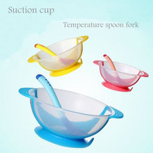 The Children 's Tableware Baby Temperature Sensing With Suction Cup Assist Food Bowl Temperature Sensing Spoon Baby bean to use 2024 - buy cheap