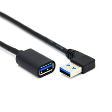 Супер скорость 5 Гбит/с USB кабель для зарядки передачи данных USB 3,0 удлинитель левый угол 90 градусов папа к женскому 2024 - купить недорого