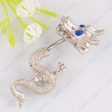 Beautiful body piercing belly button ring jewelry Dragon navel ring Retail 14G 316L surgical steel bar Nickel-free 2024 - buy cheap