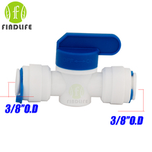 2 pcs Water Filter Parts 3/8" * 3/8"OD Tube hand Ball Valve Quick Connect Switch Water Purifier Reverse Osmosis System 2024 - buy cheap