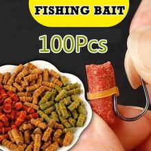 NEW 100Pcs Colorful River Sea Fishing Tackle Carp Fish Baits Lure Fresh Scent Crucian Smell Grass Lure Insect Particle Rods Suit 2024 - buy cheap